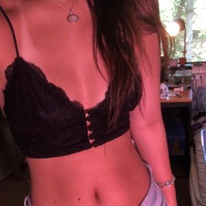 black lace bralette top